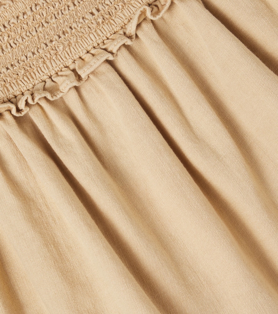 Ruffled scalloped cotton top