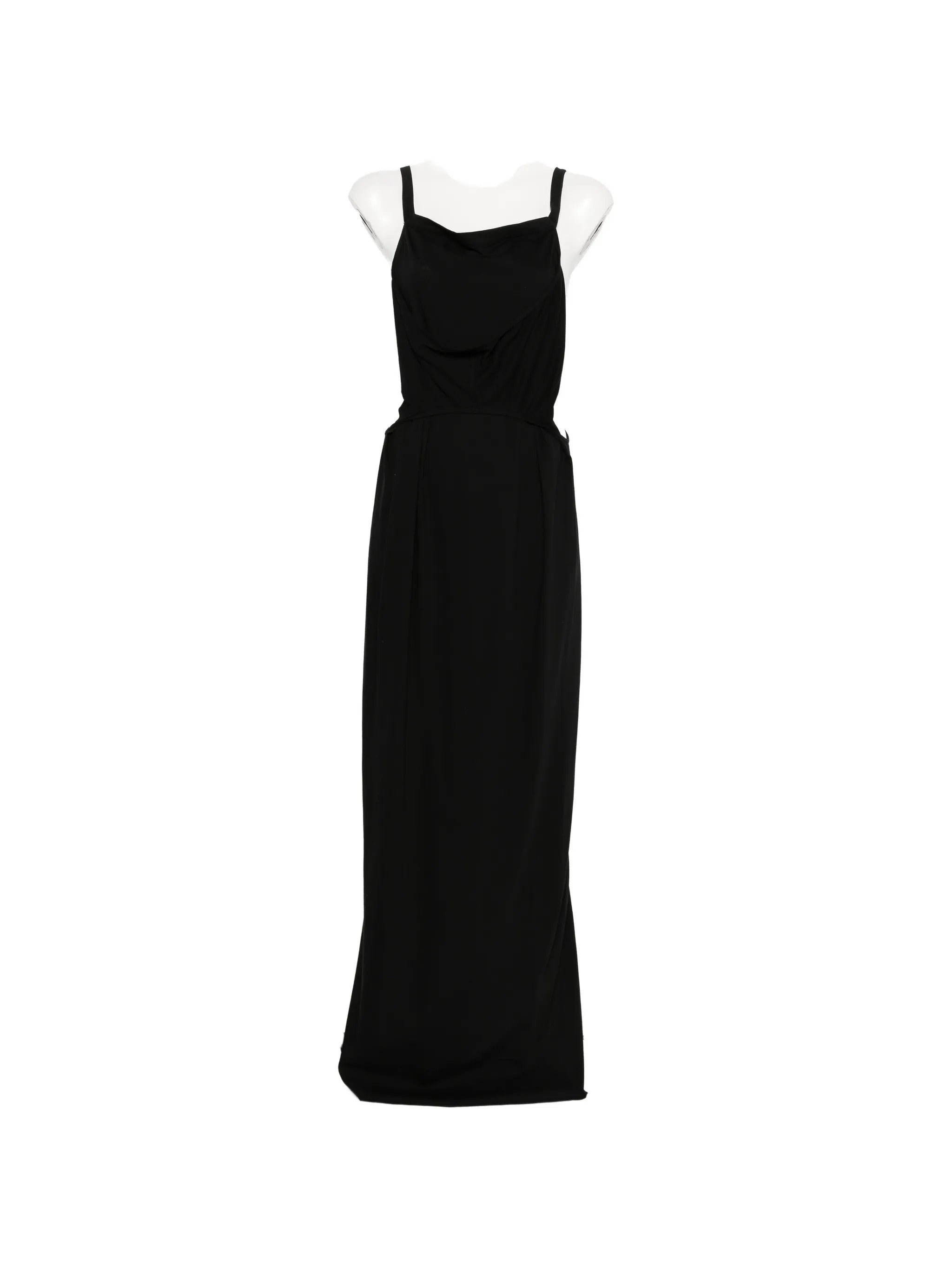 Long Cotton T-Shirt Dress with Center Back Slit and Low-Cut Back