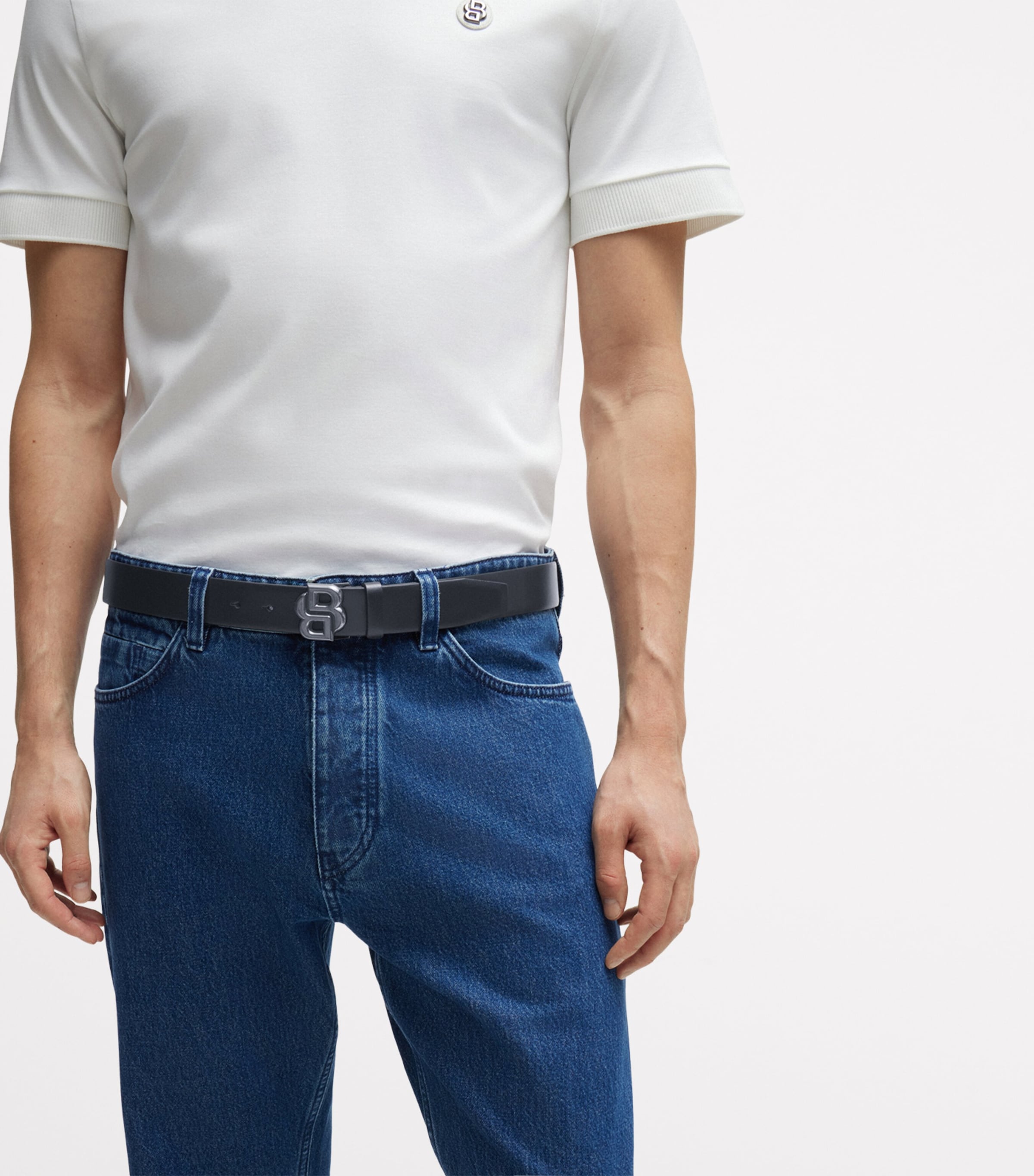 Leather Double B Icon Belt
