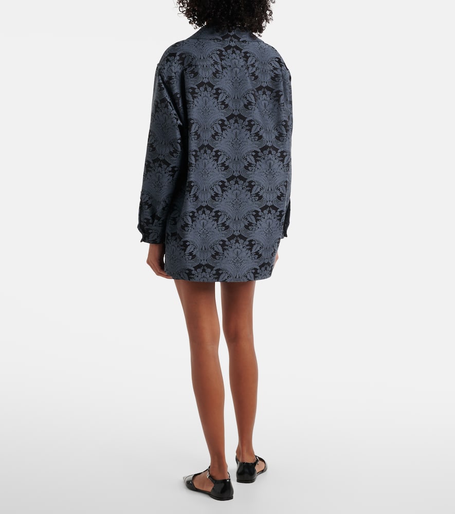 Anemone wool-blend jacquard shirt