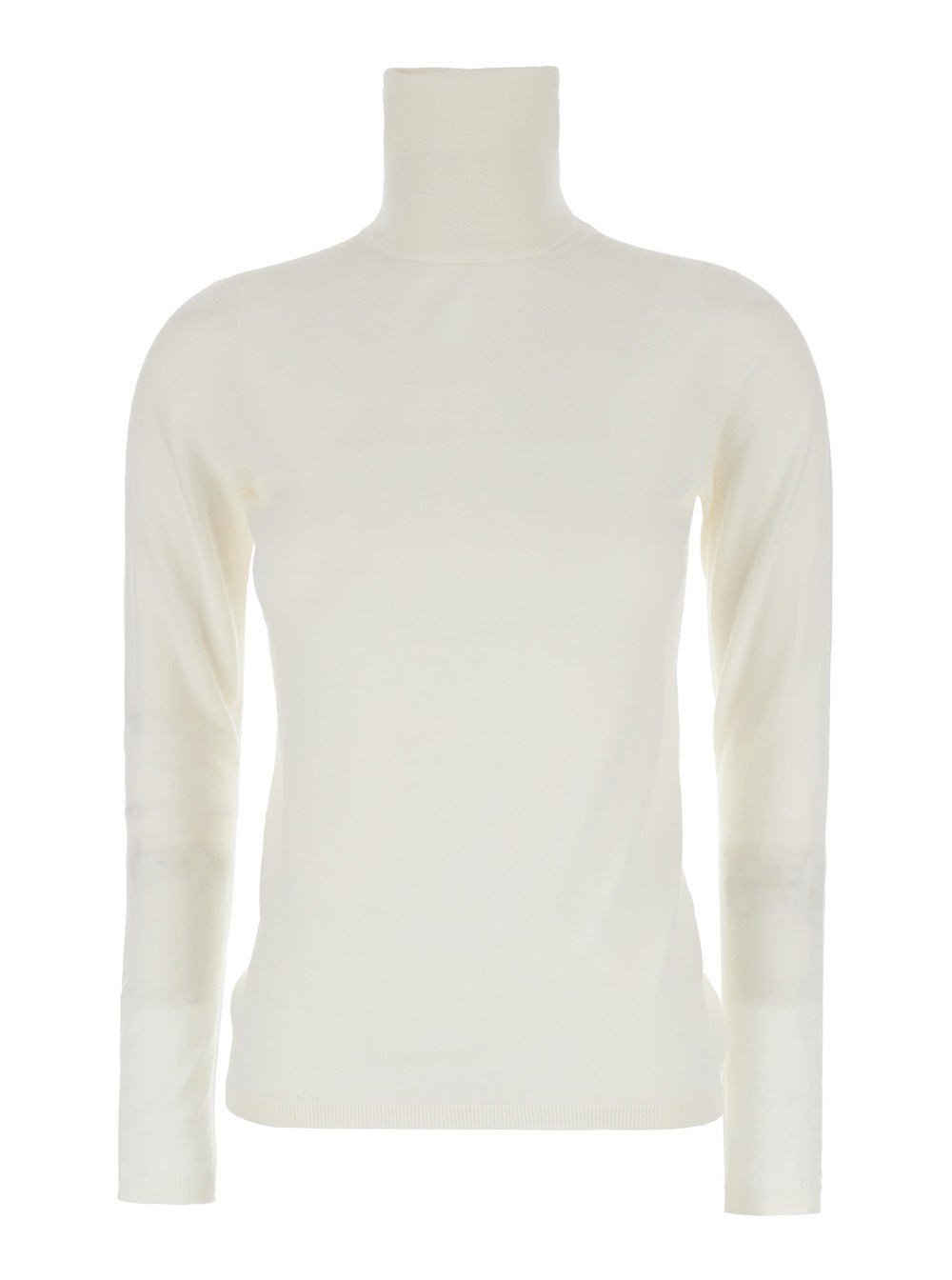 Virgin Wool Turtleneck Sweater — White