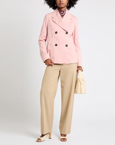 Woman Blazer Pink Size L Cotton