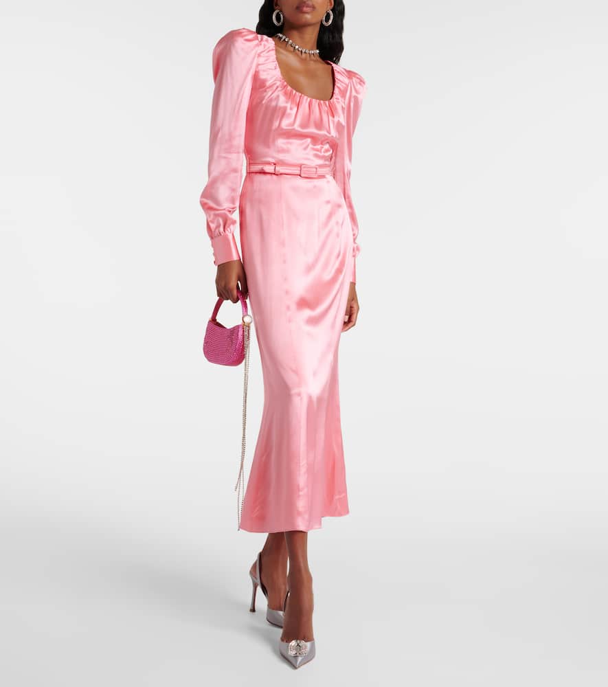 Silk satin midi dress