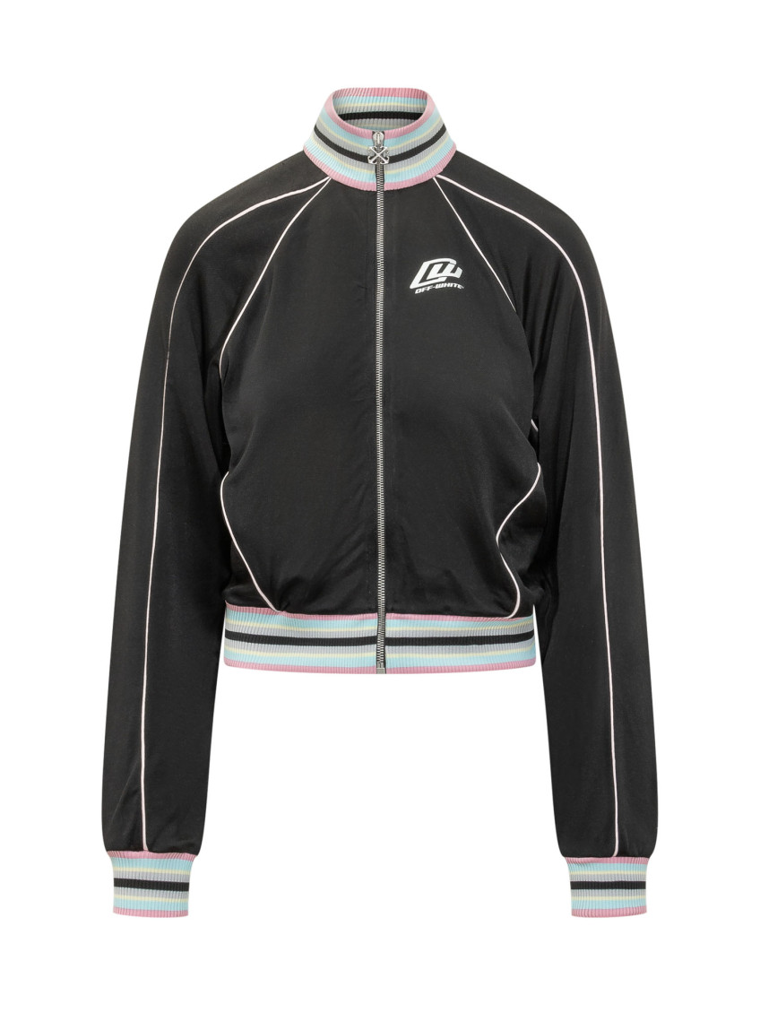 Black Solid Mock Collar Jacket