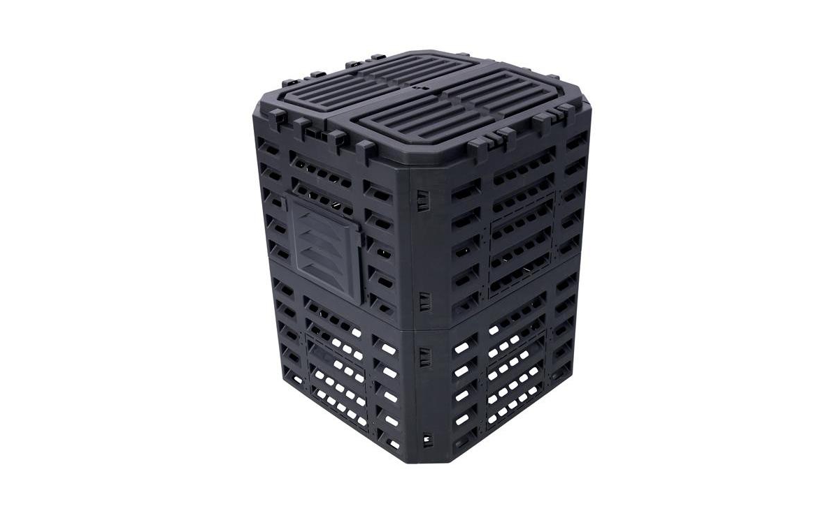 Garden Composter Bin Made from Recycled Plastic – 90 Gallons (340 Liters) Large Capacity Compost Bin for Fertile Soil - Black