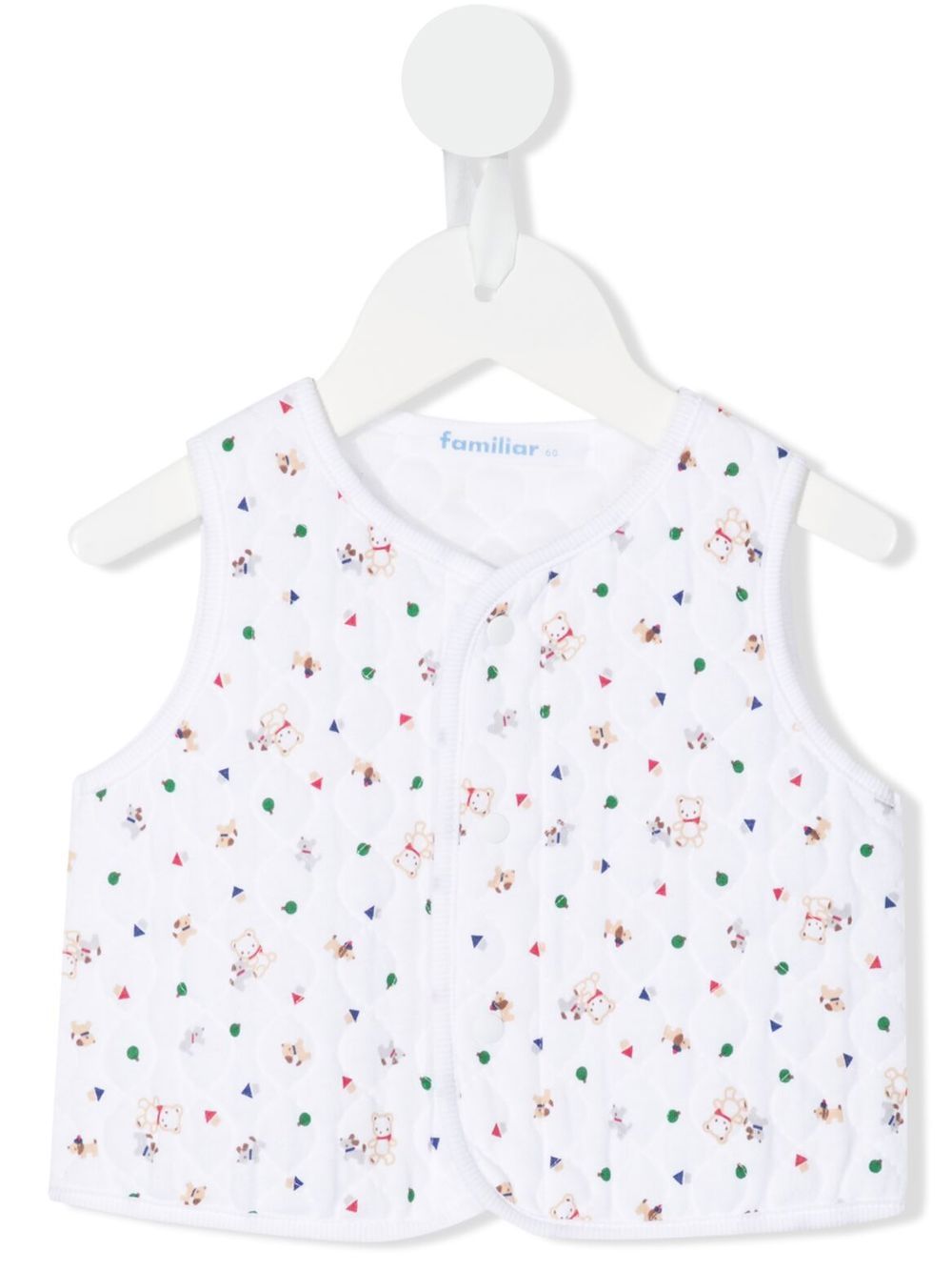 All-over teddy-print vest - White