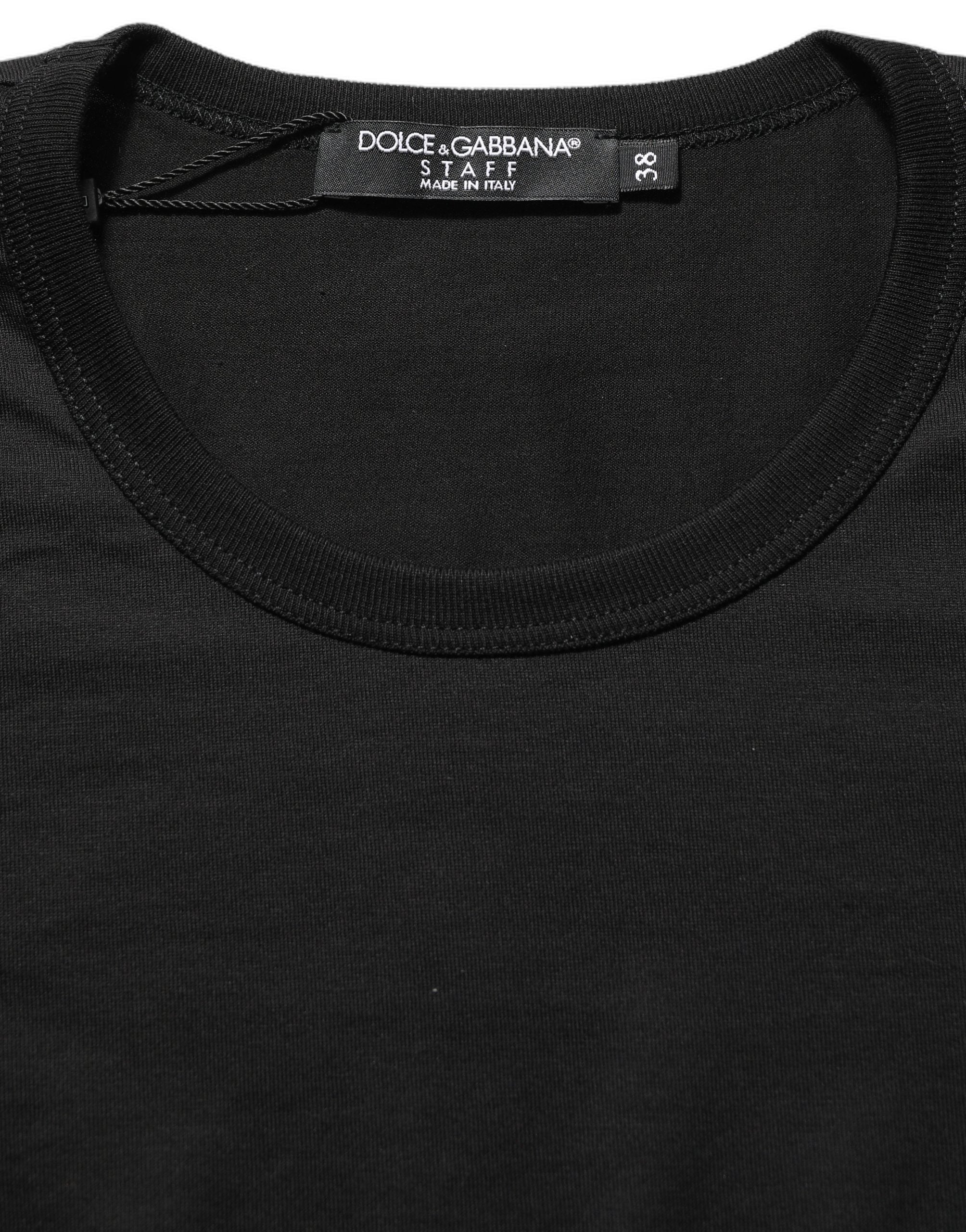 Cotton Round Neck T-shirt — Black