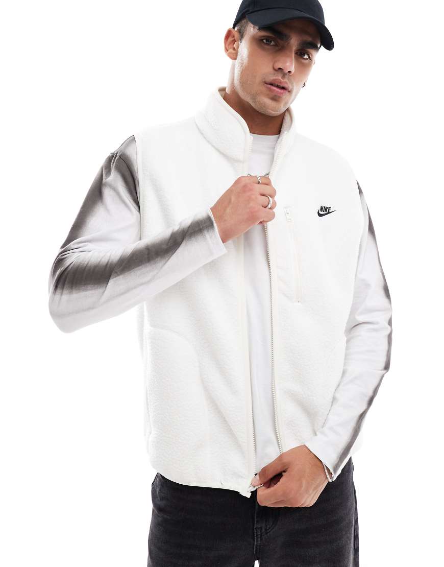 Club winterized fleece vest in off white-Neutral