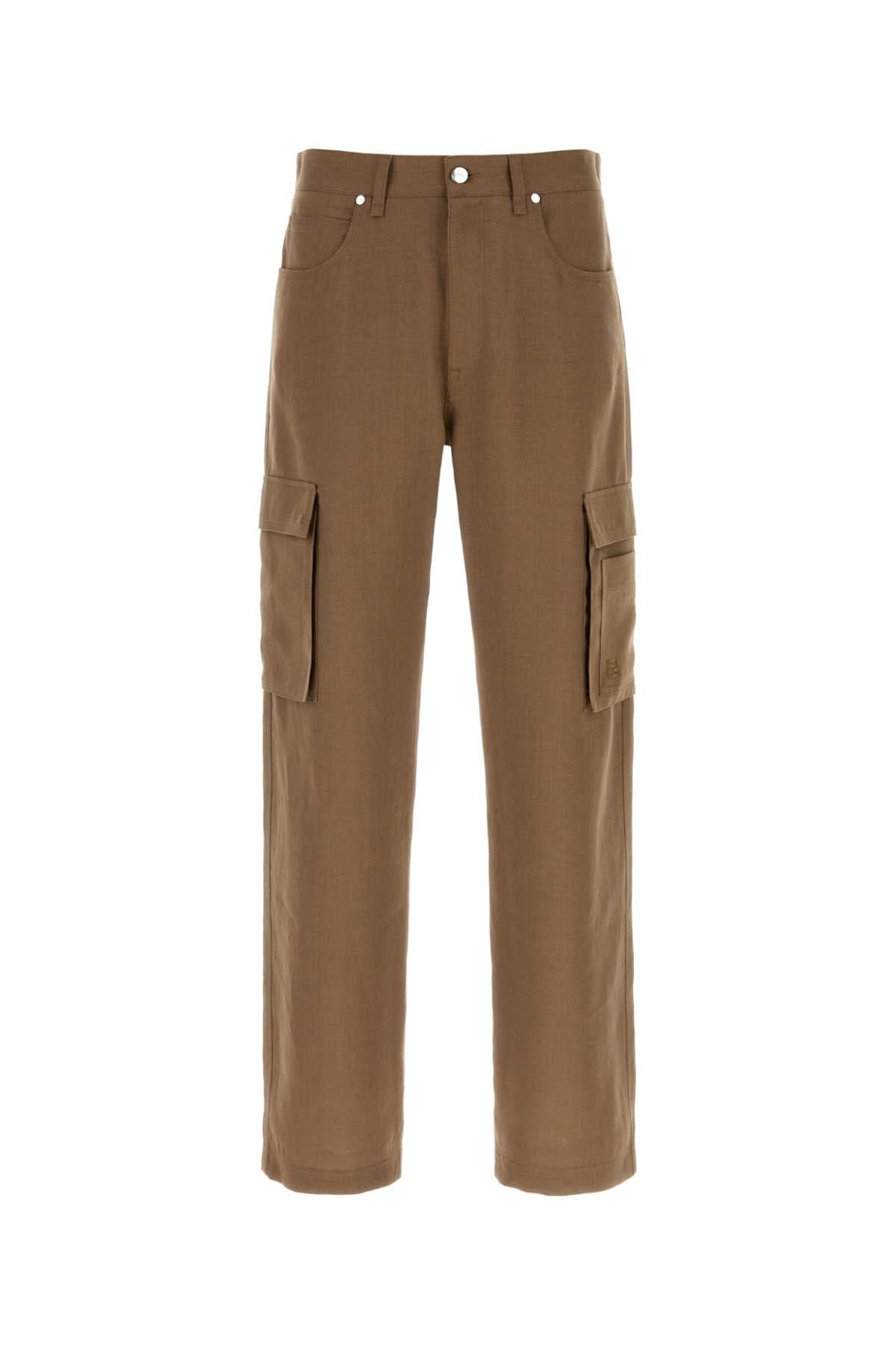 Linen Cargo Pants — Tan