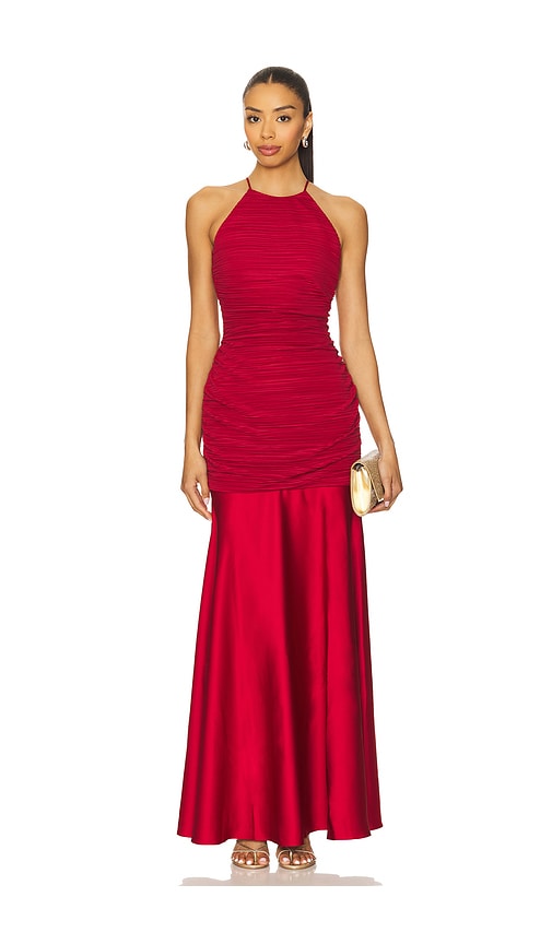 Mayle Vasquez Fluvial Long Dress in Red.  S. Also in