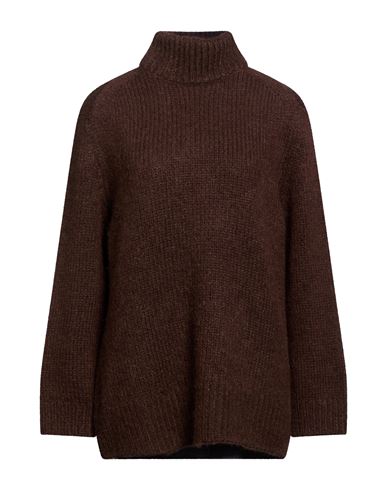 Woman Turtleneck Brown Size 3 Wool, Polyamide, Alpaca wool