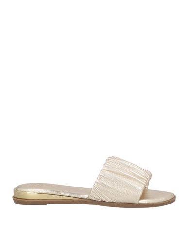 Woman Sandals Platinum Size 6 Leather