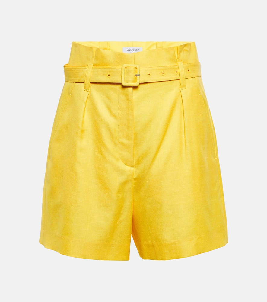 Claudio wool, silk, and linen shorts