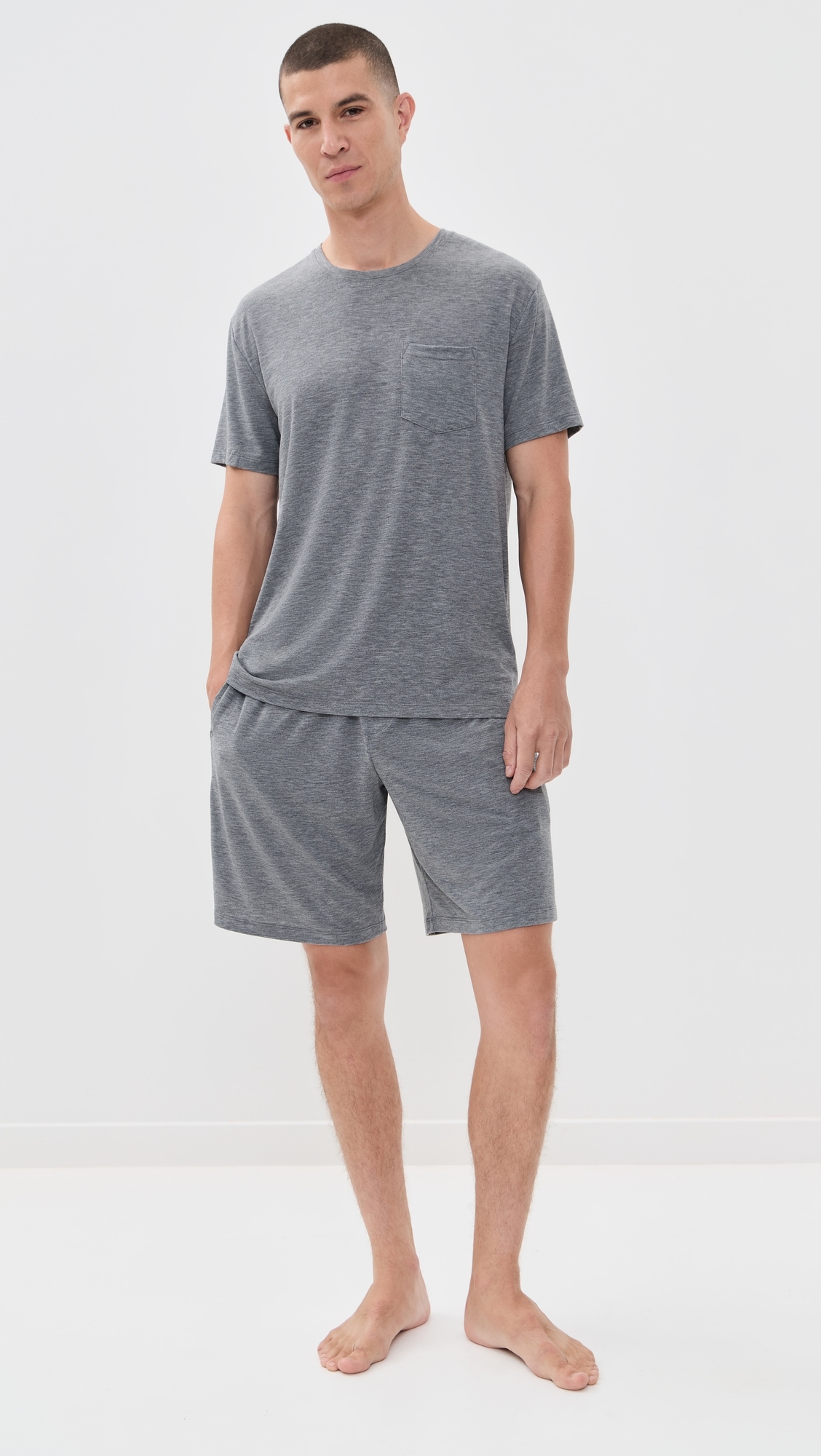 Second Skin Sleep Pocket Tee Medium Grey Heather