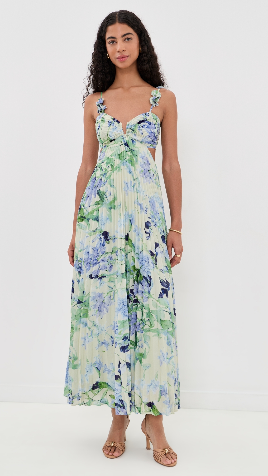 Emese Dress Green Blue Floral