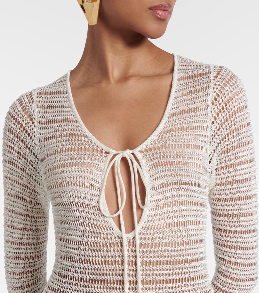 Sheer crochet maxi dress