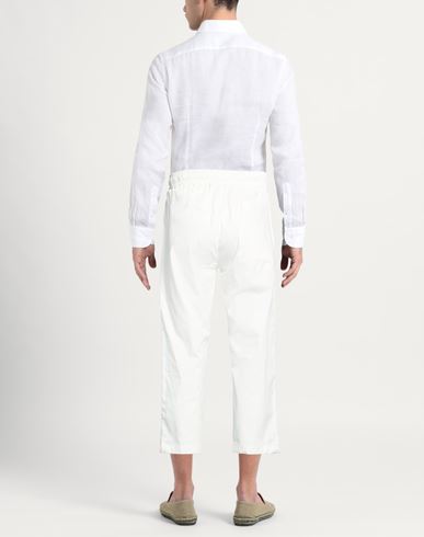 Man Pants White Size M Cotton, Elastane