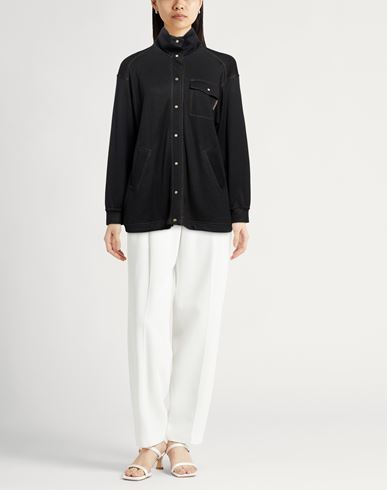Woman Shirt Black Size L Cotton, Silk, Polyamide