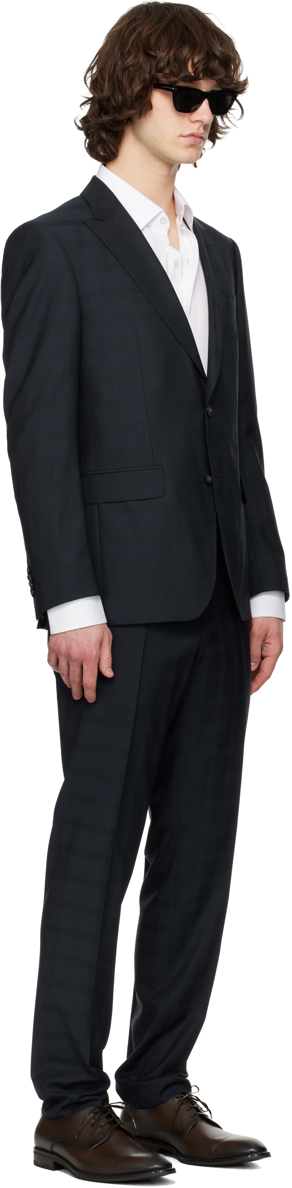 Navy Checkered Suit