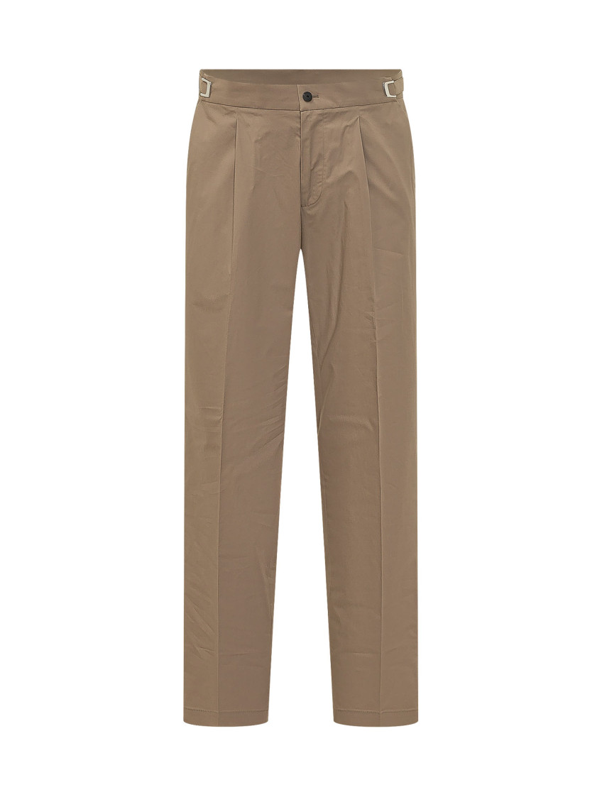 Brown Straight Pleated Pants