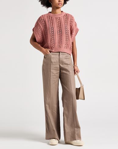 Woman Pants Light brown Size 4 Linen, Brass
