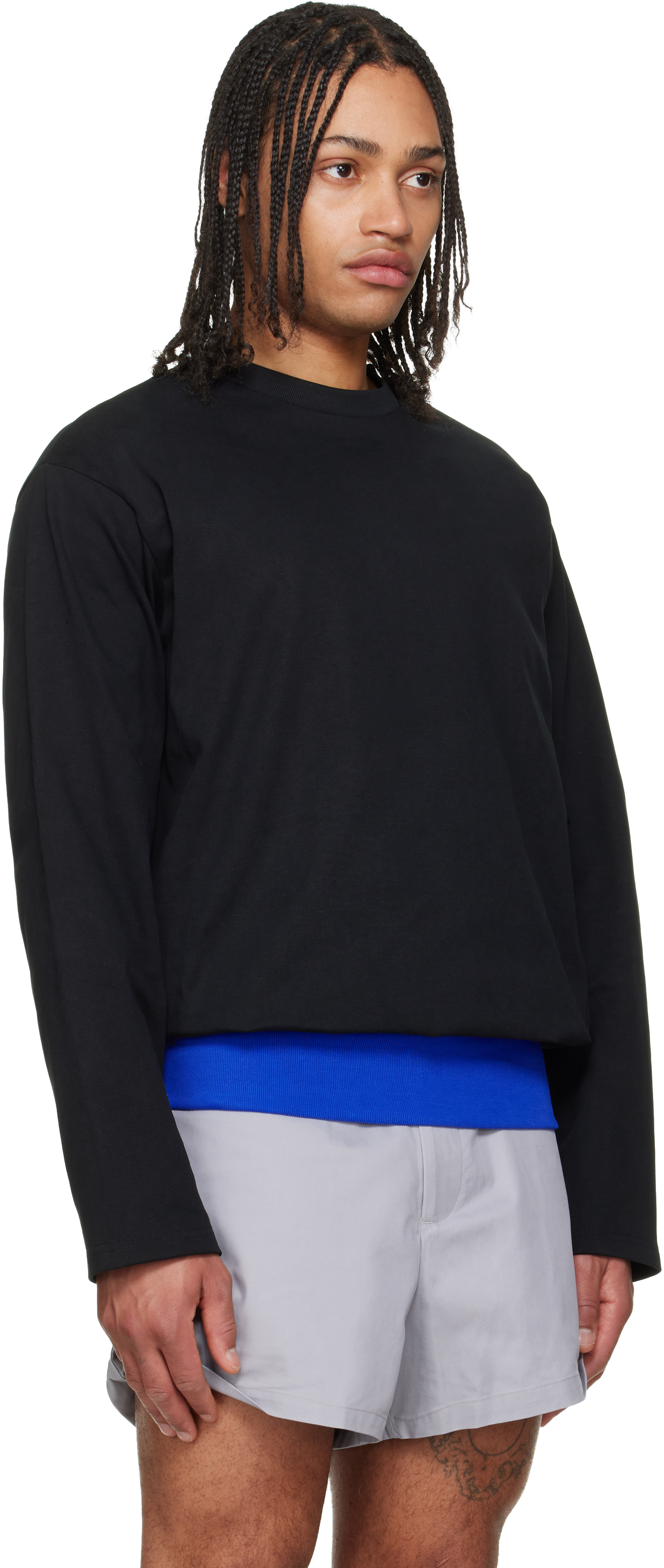 Black Contrast Waistband T-shirt