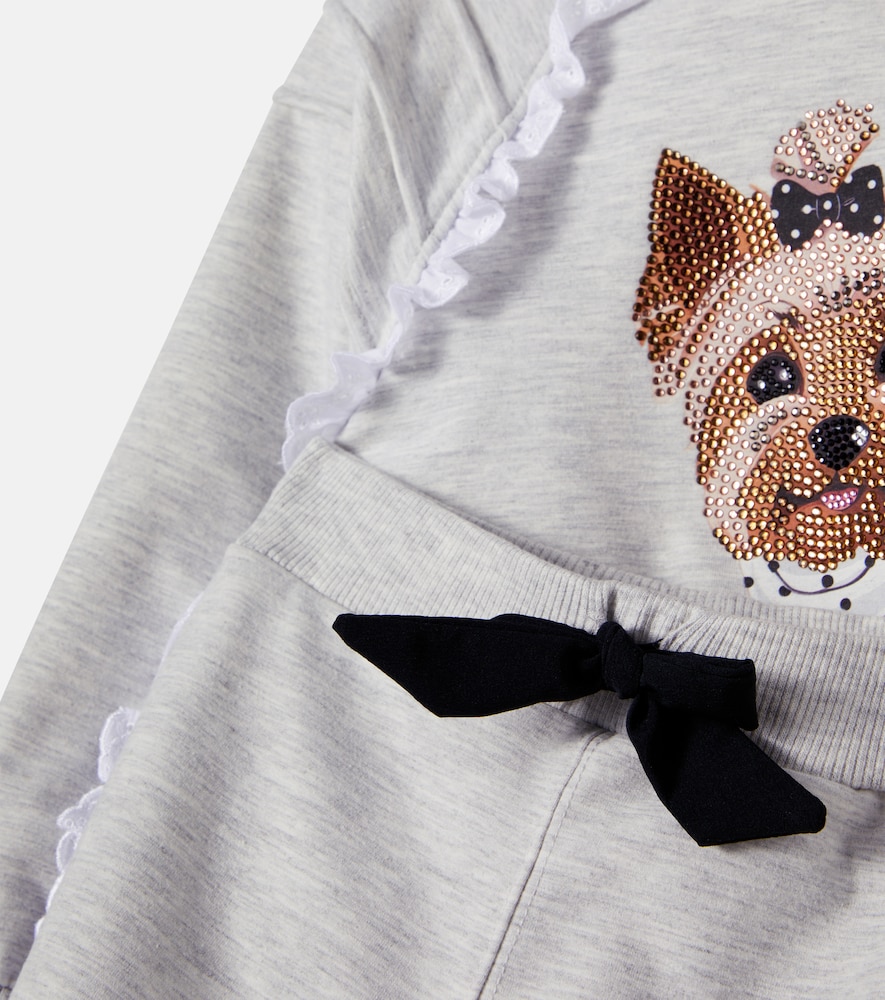 Embellished cotton-blend hoodie and sweatpants set