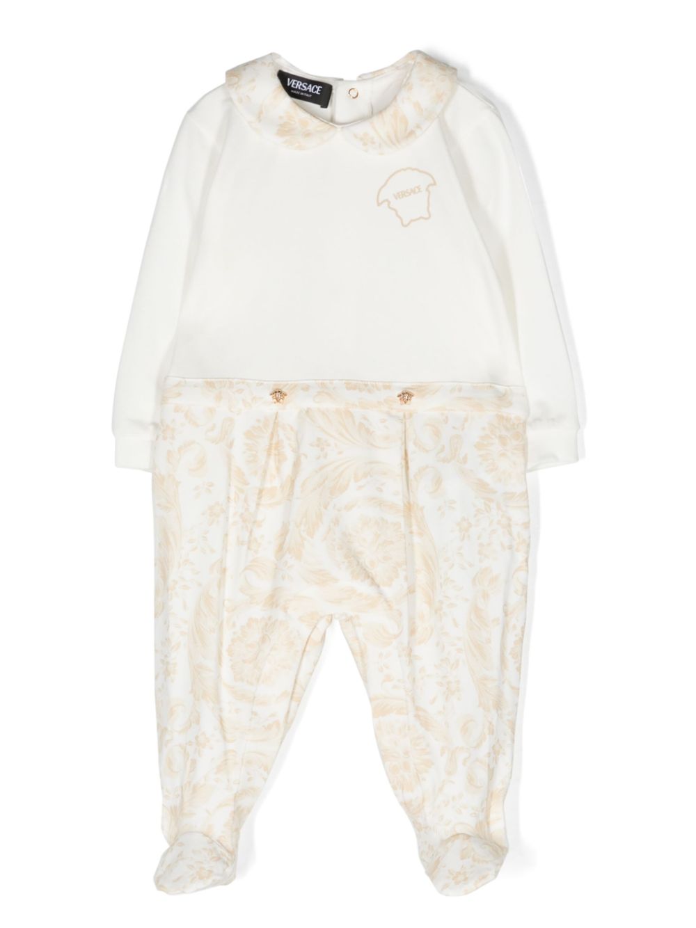 Barocco-print cotton pajamas - Neutrals