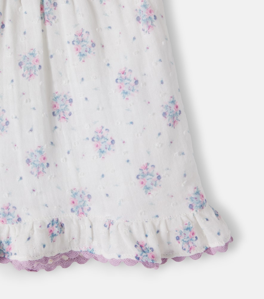 Vallal floral ruffled cotton shorts