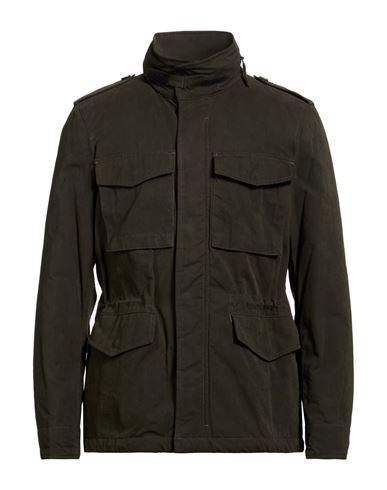 Man Jacket Dark green Size L Cotton, Polyester, Polyamide