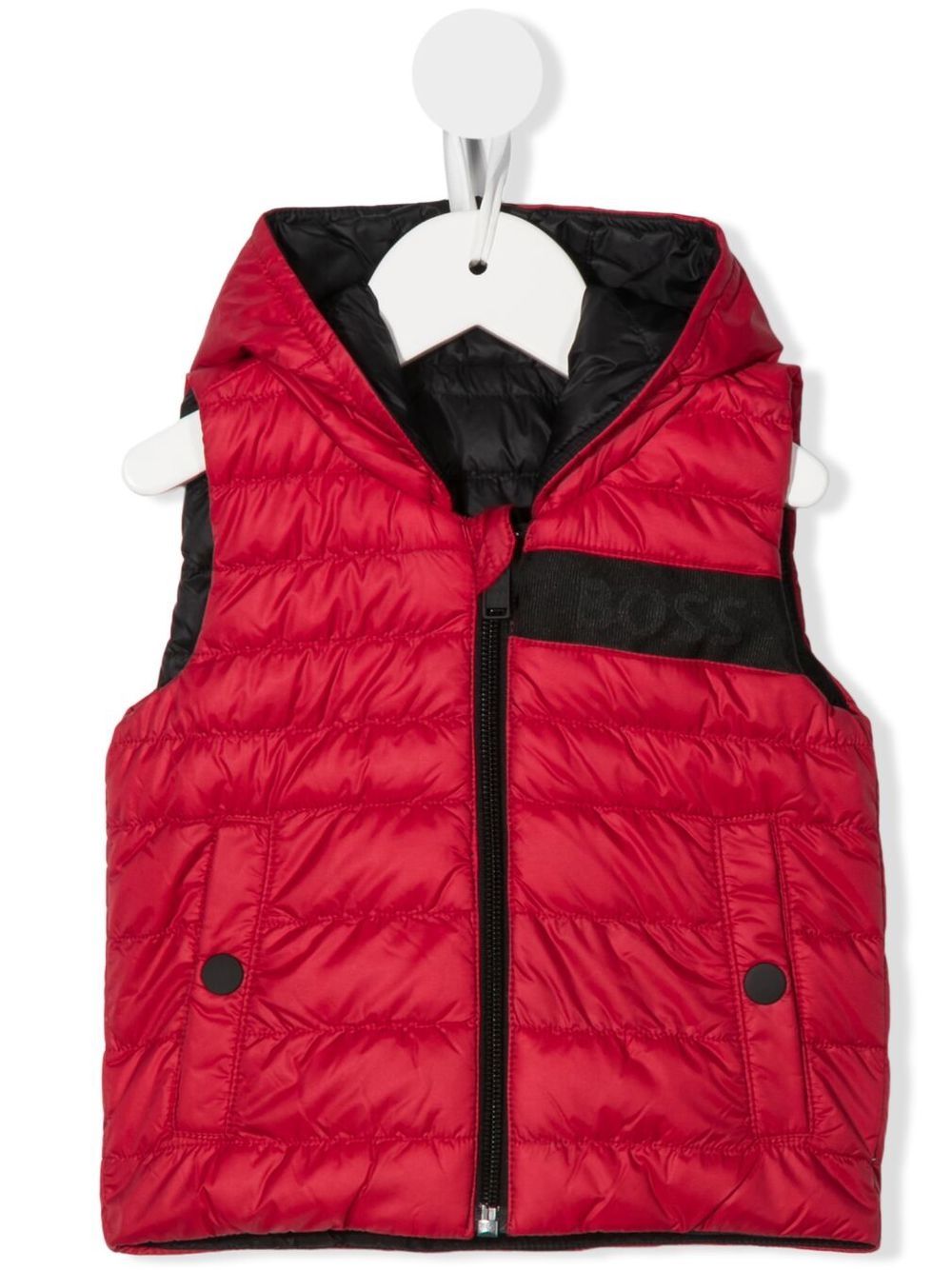 BOSS Kidswear hooded quilted gilet - Red