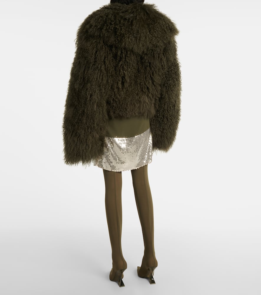 Faux fur bomber jacket