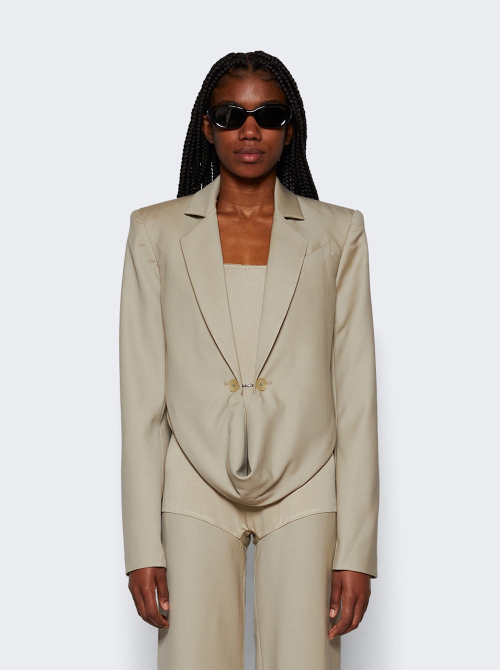 Talus cropped blazer - Neutrals