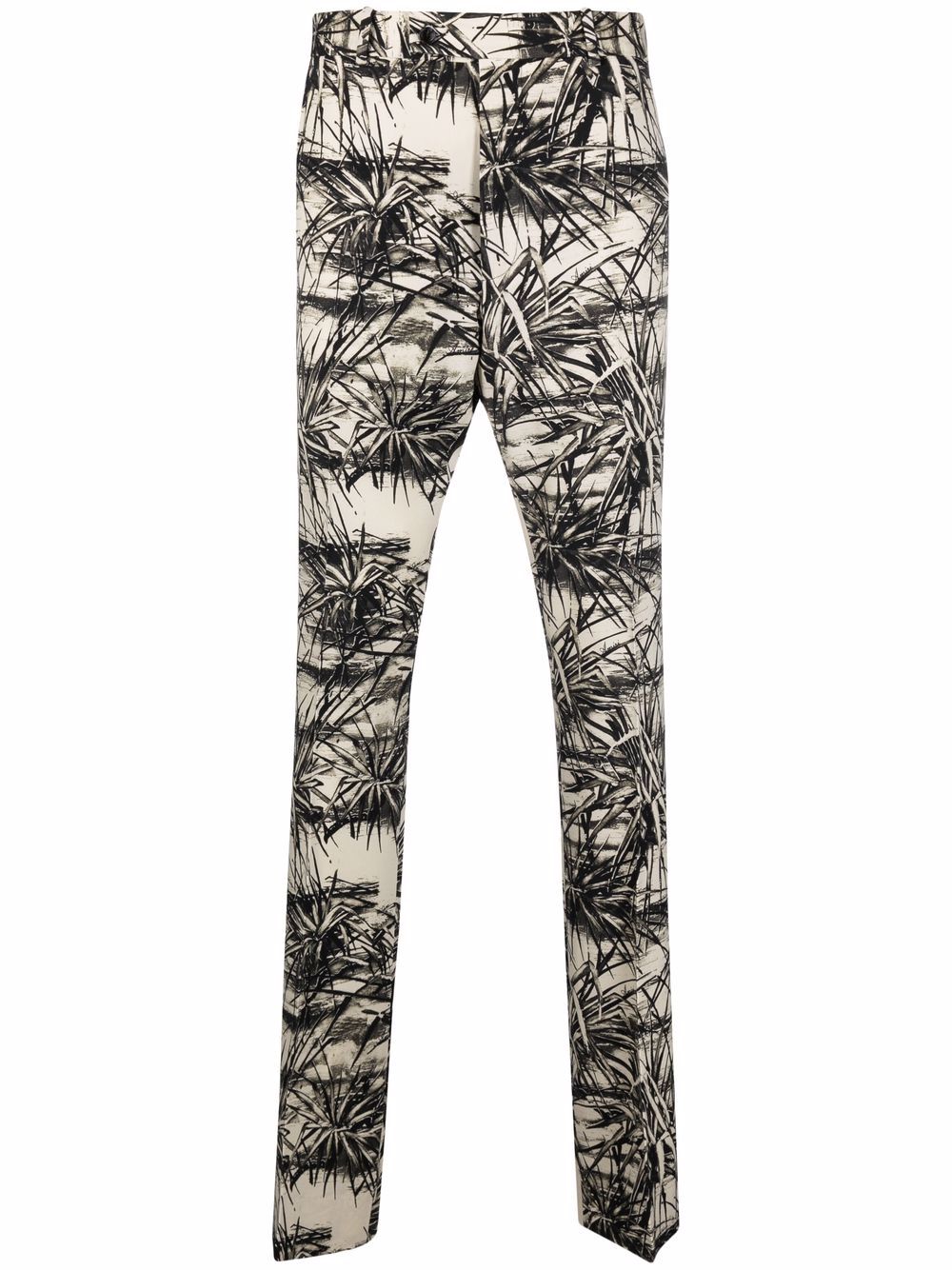 Graphic-print flared trousers - Neutrals