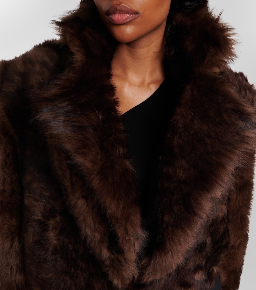 Cropped shearling jacket