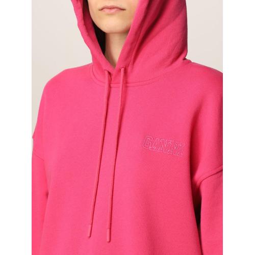 Logo-embroidered oversized hoodie - Yellow
