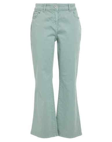 Woman Pants Sage green Size 12 Cotton, Elastane