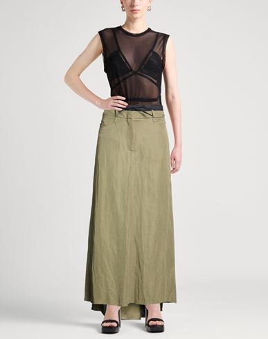 Woman Maxi skirt Sage green Size 4 Viscose, Linen