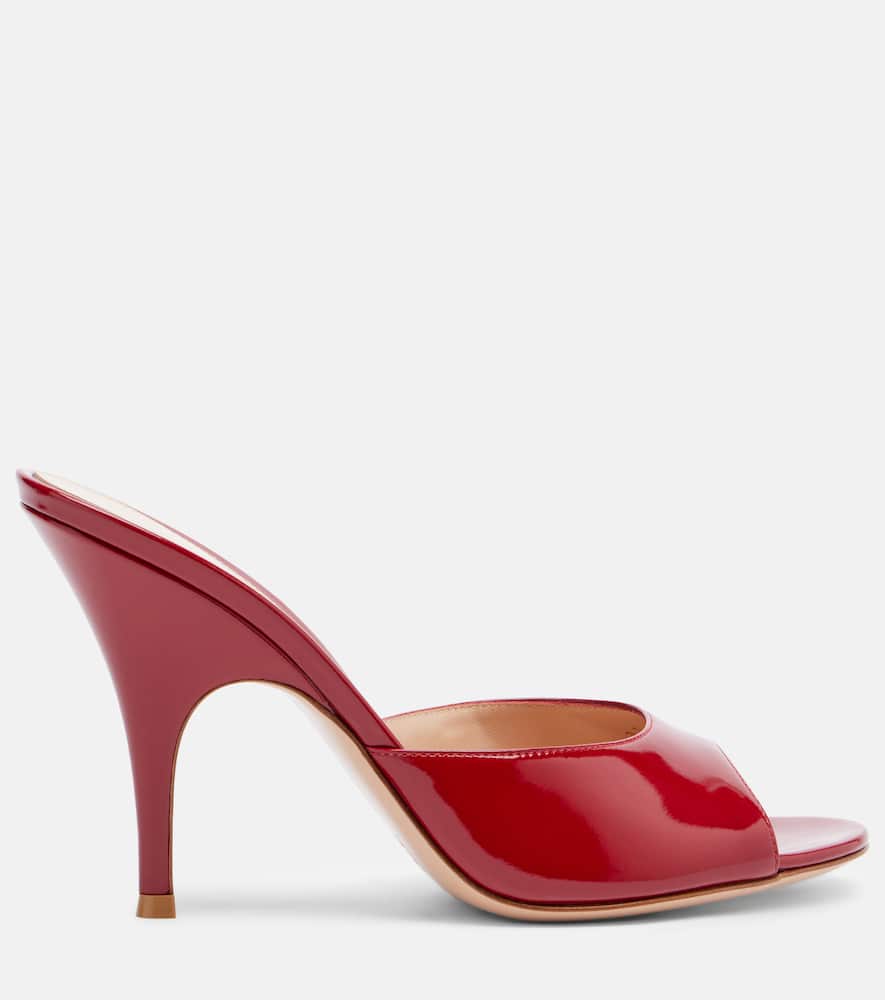 Patent leather mules