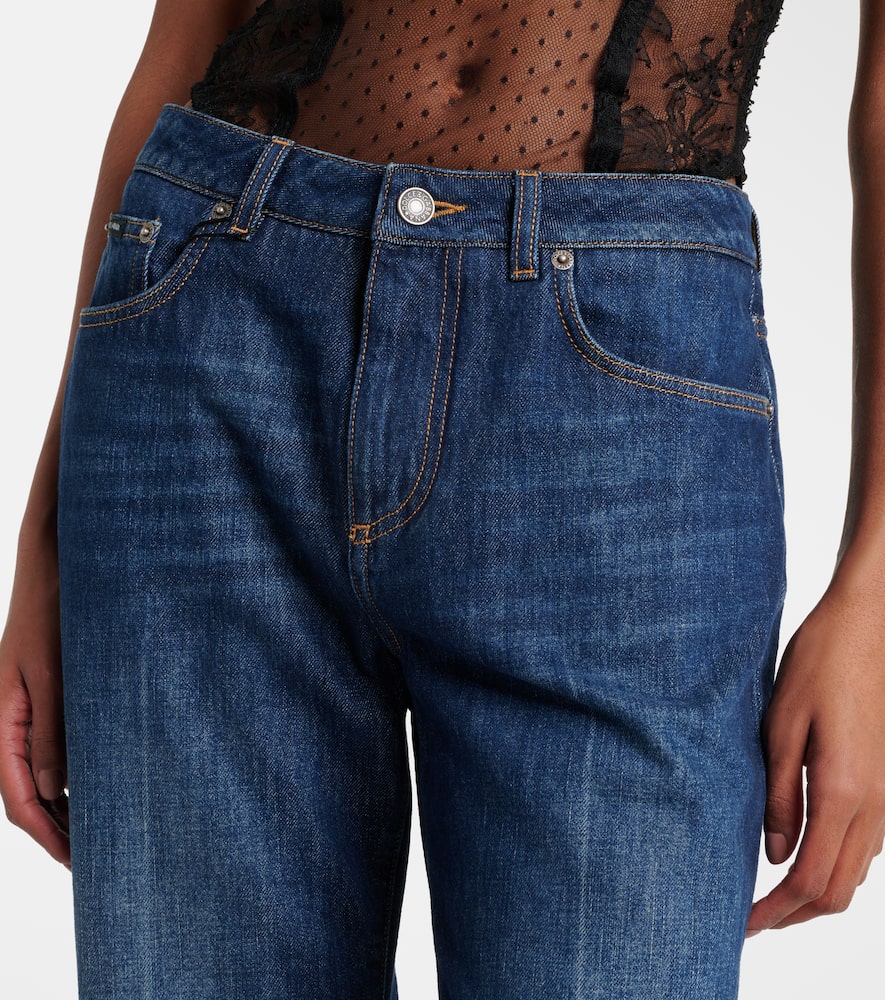 Mid-rise flared jeans