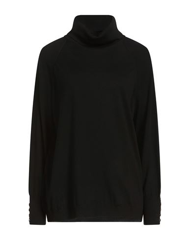 The Fine Essentials Woman Turtleneck Black Size 12 Merino Wool