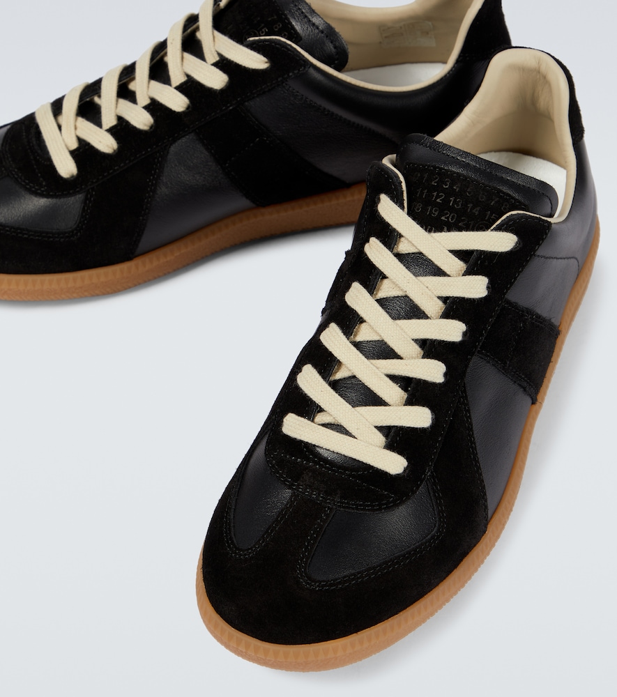 Replica leather and suede sneakers