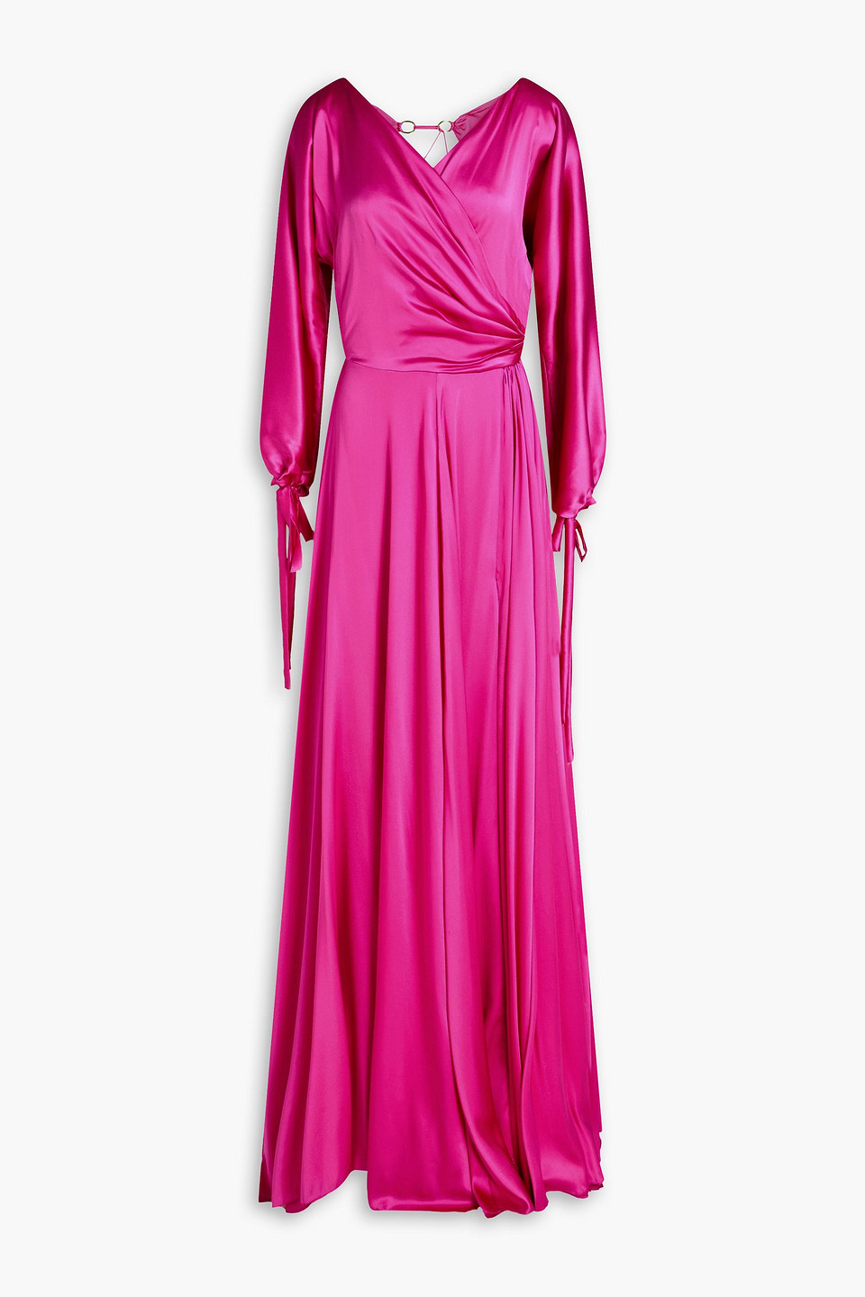June wrap-effect cutout satin gown - Pink - IT 44