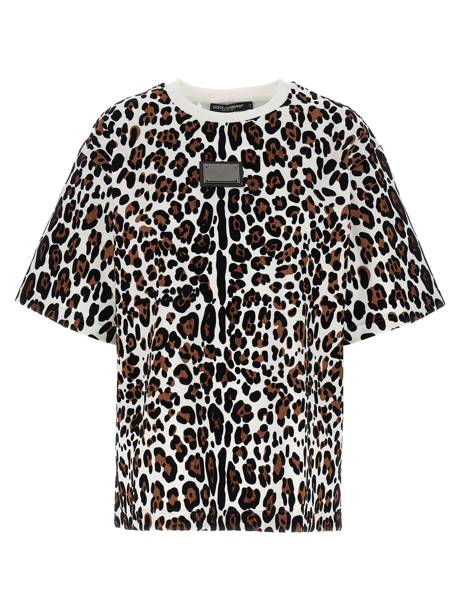 Leopard-Print Cotton T-Shirt — Multicolor