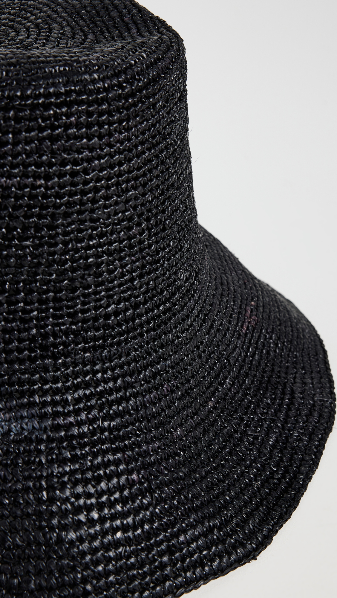 Crochet Raffia Sun Hat Black