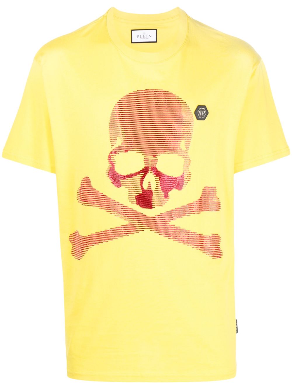 Skull-print short-sleeve T-shirt - Yellow
