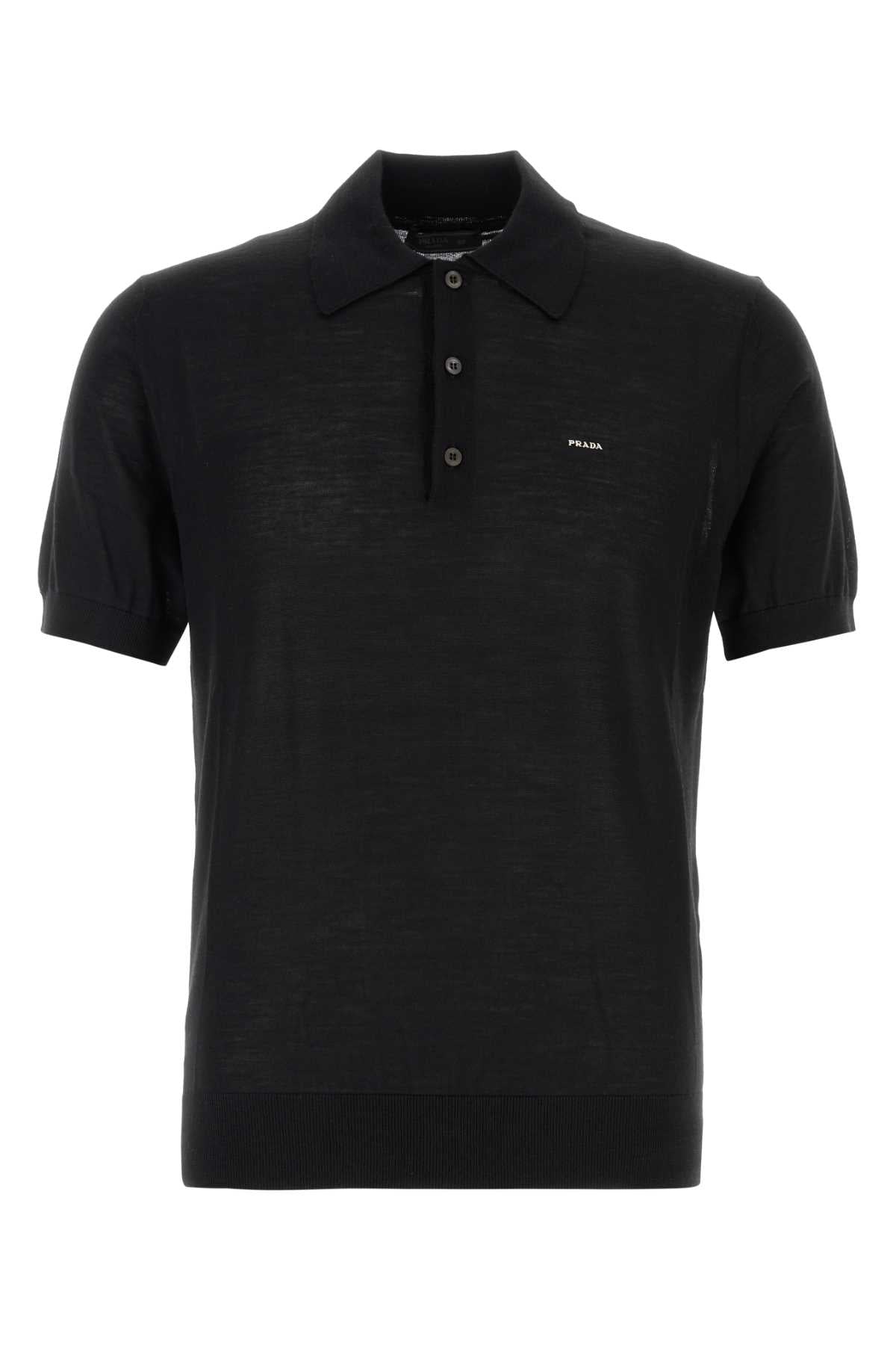 Virgin Wool Polo Shirt — Black