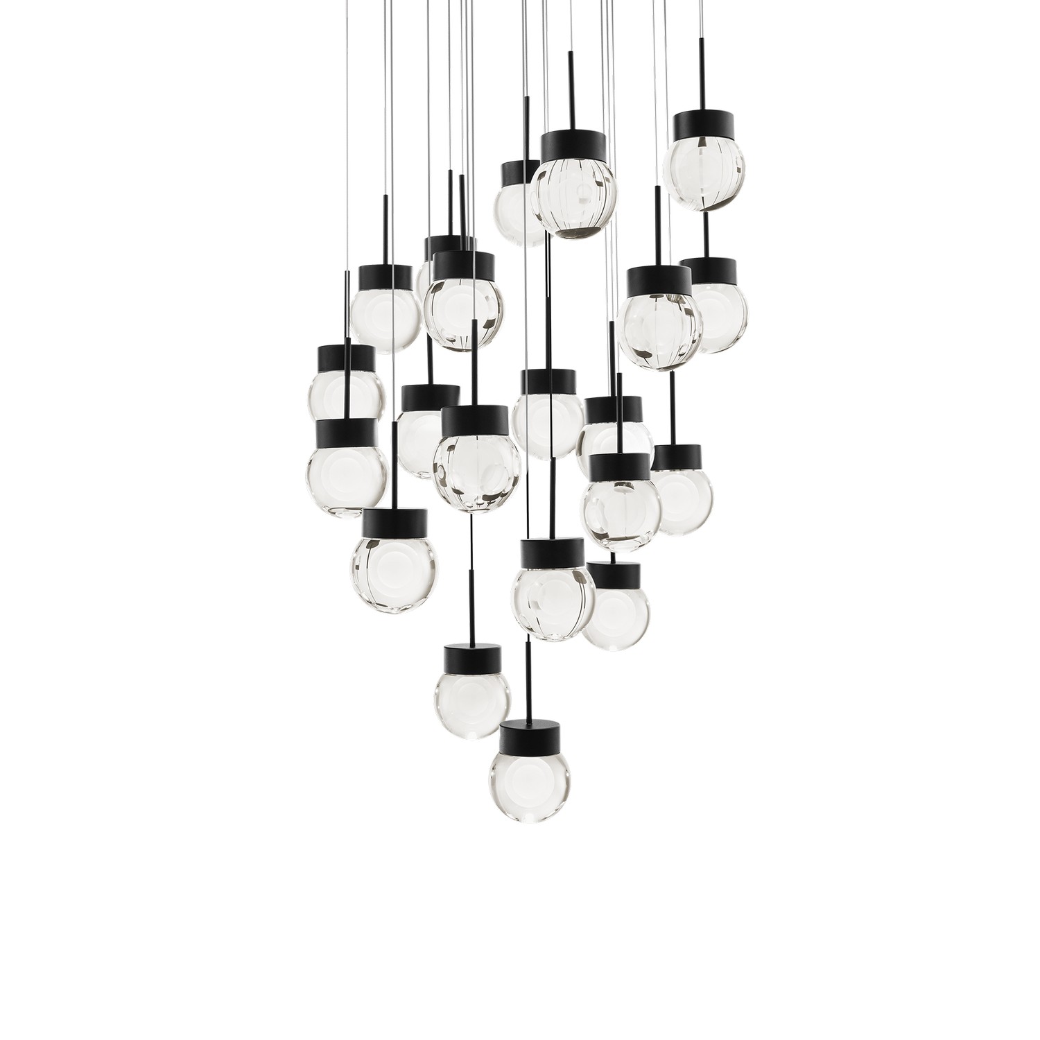 Black LED Pendant from the Double Bubble Collection
