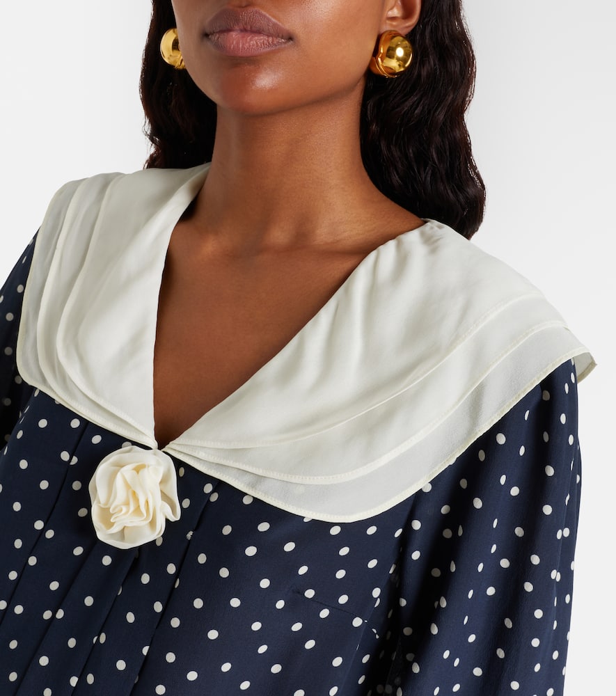 Valetta polka-dot silk crêpe minidress