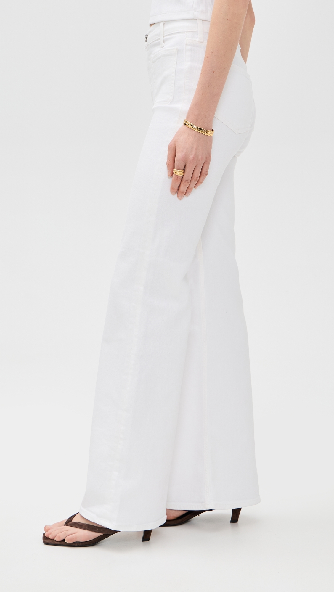 Kimberly Patch Pocket Flare Jeans Soft White
